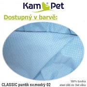 Polohovací podkova XS KamPet Classic puntík mikro sv.modrý