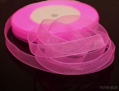 Růžová neon stuha organzová 6mm organza stužka šifónová neonová růžová, á 1m