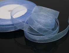 Modrá světle stuha organzová 6mm organza stužka šifónová světle modrá, á 1m