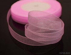 Růžová stuha organzová 6mm organza stužka šifónová růžová, á 1m