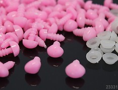 RŮŽOVÉ bezpečnostní čumáčky 9mm růžové nosy do hraček
