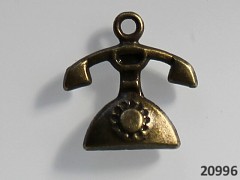 Vintage přívěšek bronzový TELEFÓN 16/15, bal. 2ks