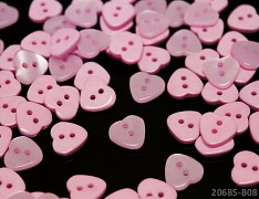 RŮŽOVÉ knoflíky srdce 11mm perleťové, bal. 10ks