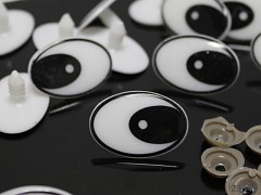 Obálné bezpečnostní oči 35mm oválné oči na výrobu hraček panenek, bal. 4ks
