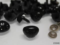 Černé bezpečnostní čumáčky 23mm černé na výrobu hraček panenek, bal. 5ks