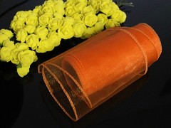 Oranožvá stuha dekorační organzová 12cm obšitá organza oranžová, role