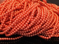 Korálky voskované perly  4mm ORANŽOVÉ, šňůra 80cm