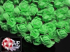 ZELENÉ pěnové růže 25mm s tvarovacím stonkem