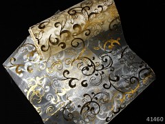 Zlatá vzorovaná stuha dekorační organza zlatá, á 1m