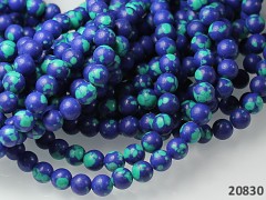 Modrý Lapis lazuli / malachit kuličky  6mm, bal. 10ks
