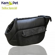 SADA taška na psa vel. 30-50 KamPet Speciál ČERNÉ šusťák /uvnitř dezén do růžova
