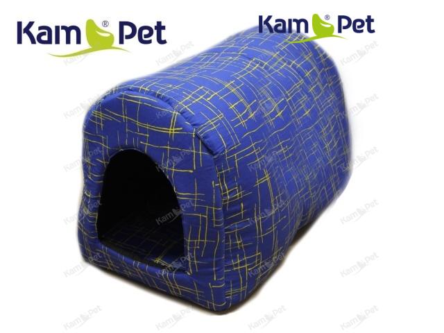 Sedací vak taburet KamPet Modrá žíhaná bouda kulatá pro pejska či kočku KamPet Classic