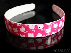 RŮŽOVÁ CYKLÁMOVÁ čelenka do vlasů HELLO KITTY 25mm