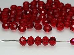 Swarovski korálky 5040 rondelky Red Siam tmavě červené, bal. 5ks