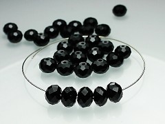 Swarovski korálky 5040 rondelky Yet černé, bal. 5ks