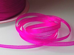 Růžová neon stuha organzová 3mm organza stužka šifónová neonová růžová