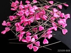 Růžové  špendlíky - špendlík srdíčko dekorační špendlíky