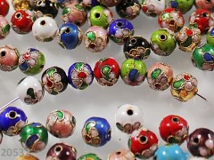 Pestrobarevné korálky Cloisonné kuličky 10mm, bal. 5ks