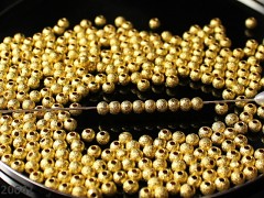 Zlaté korálky kovové kuličky 5mm, bal. 10ks