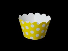 Košíčky na muffiny cupcakes ŽLUTÉ s puntíky