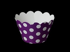Košíčky na muffiny cupcakes TMAVĚ FIALOVÉ s puntíky