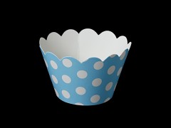 Košíčky na muffiny cupcakes SVĚTLE MODRÉ s puntíky