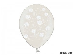 IVORY Svatební nafukovací balónek  s RŮŽEMI extra pevný