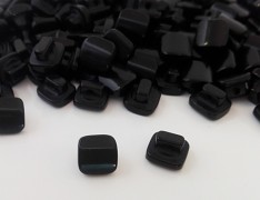 ČERNÉ čiré hranaté knoflíky 10mm, 1ks