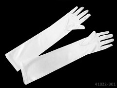 BÍLÉ Dámské společenské rukavičky dlouhé