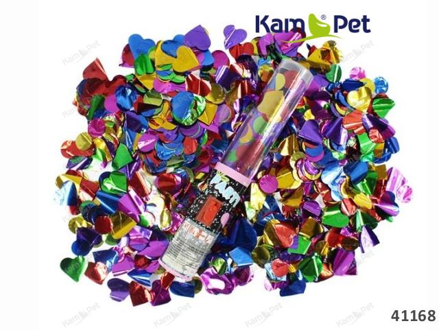 Pestrobarevné vystřelovací konfety srdíčka / puntíky tuba