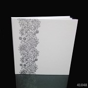 BÍLÁ svatební kniha hostů se stříbrným ornamentem