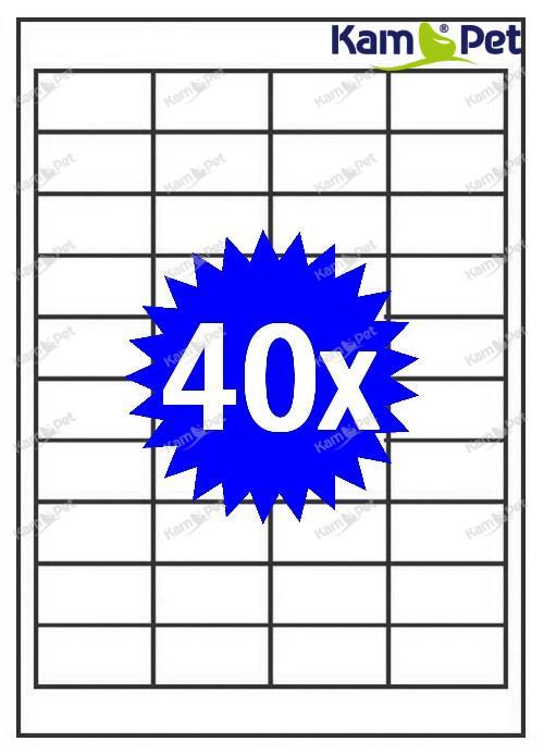 Samolepící etikety A4 - 40ks - štítky do tiskárny