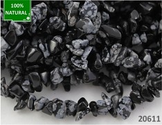 Obsidián vločkový přírodní minerál , chipsy -  návlek 90cm