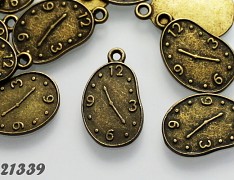 Vintage přívěšky bronzové HODINY, bal. 2ks
