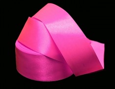 Růžová neon stuha atlasová 38mm saténová stužka neonová