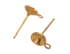 Zlaté náušnice puzety kónické s lůžkem 14/6 náušnicový bižuterní komponent bal. 10ks