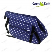 Taška na psa KamPet 100% bavlna vel. 35cm Modrý tmavě 06 puntík