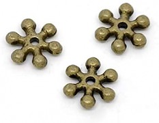 Bronzové korálky kovové mezikorálky vločky, bal. 20ks