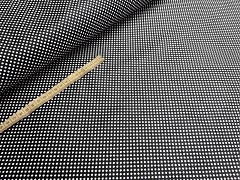 Kupón č. 408 černá látka s puntíky mini puntíkované černé plátno 100% bavlna