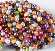 Velké přírodní říční perly 7-14mm pestrobarevný mix
