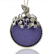 MODRÝ LUXUSNÍ Přívěšek stříbrný vintage náhrdelník s přívěškem dárek pro ženu