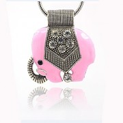 RŮŽOVÝ SLON LUXUSNÍ Přívěšek stříbrný vintage náhrdelník s přívěškem dárek pro ženu