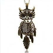 BRONZOVÁ SOVA Přívěšek vintage náhrdelník s přívěškem dárek pro ženu