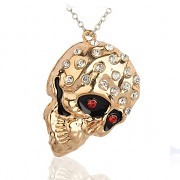 Zlatá lebka LUXUSNÍ Přívěšek zlatý vintage náhrdelník s přívěškem dárek pro ženu či muže