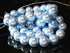 Voskované perly  16mm SVĚTLE MODRÉ