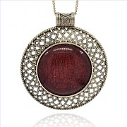 HNĚDÝ magický kruh LUXUSNÍ Přívěšek vintage náhrdelník s přívěškem dárek pro ženu
