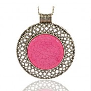 RŮŽOVÝ magický kruh LUXUSNÍ Přívěšek vintage náhrdelník s přívěškem dárek pro ženu