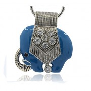MODRÝ SLON LUXUSNÍ Přívěšek stříbrný vintage náhrdelník s přívěškem dárek pro ženu