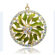 MAGICKÝ KRUH s kamínky LUXUSNÍ Přívěšek zlatý vintage náhrdelník s přívěškem dárek pro ženu