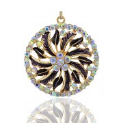 MAGICKÝ KRUH s kamínky LUXUSNÍ Přívěšek zlatý vintage náhrdelník s přívěškem dárek pro ženu